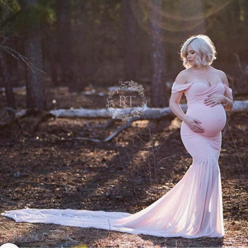 Elegant Pink Maternity Gown